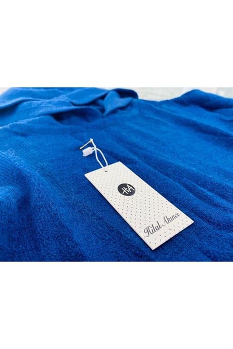 Kız Çocuk Kapüşonlu Cepli Sweatshirt Triko Pantolon 2'li Takım Saks 12 Yaş