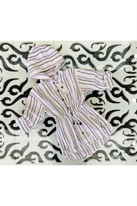 Kız Çocuk Kapüşonlu Simli Gömlek Elbise Pembe 12 Yaş