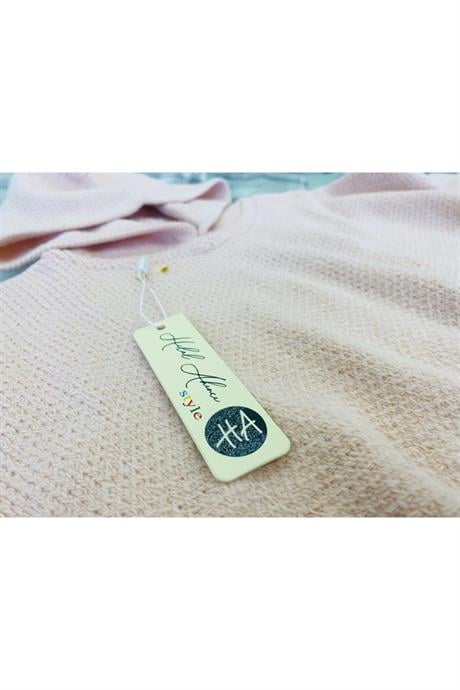 Kız Çocuk Kapüşonlu Triko Sweatshirt Asimetrik Kesim Kot Etek 2'li Takım Pudra 12 Yaş