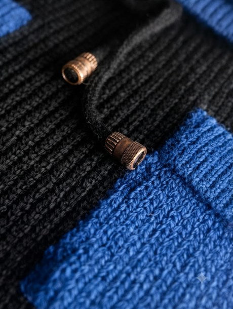 Kız Çocuk Kapüşonlu Triko Sweatshirt Renkli Cepli Etek 2'lü Takım