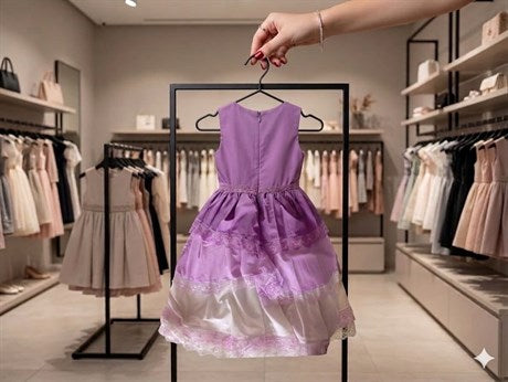 Kız Çocuk Kat Kat Dantelli Ombré Elbise