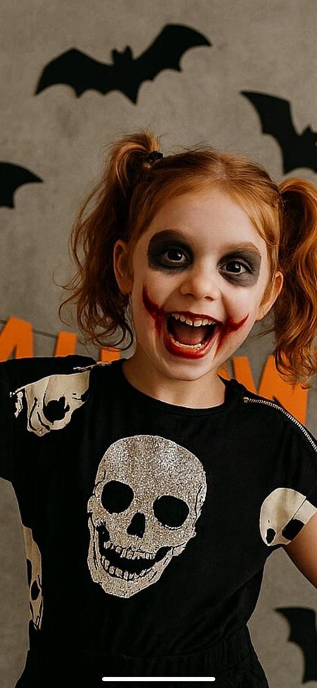 Kız Çocuk Kuru Kafa Desenli Penye Tulum Siyah 6 Yaş