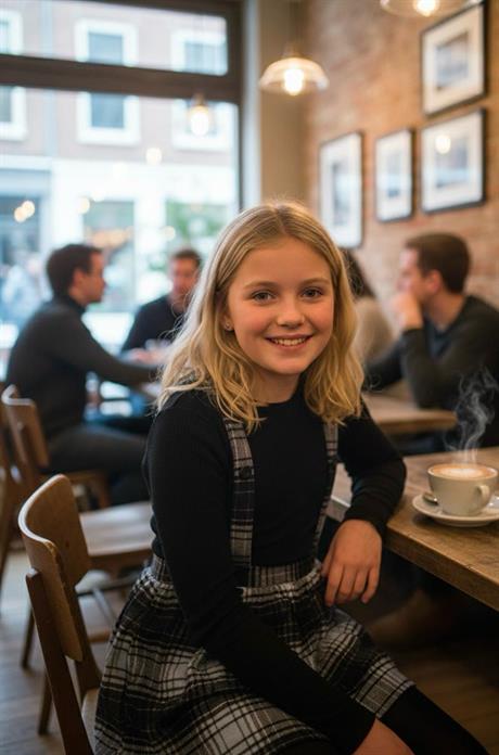 Kız Çocuk Oduncu Kumaş Salopet Mavi 6 Yaş