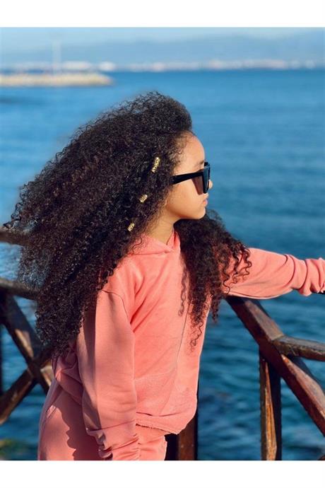 Kız Çocuk Oversize 3 Iplik Ikili Eşofman Takım Somon 12 Yaş
