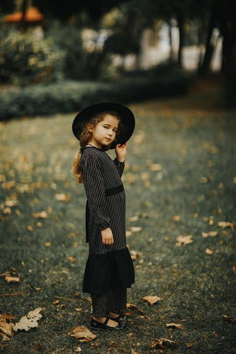 Kız Çocuk Pamuk Viskon Uzun Elbise SİYAH 14 Yaş