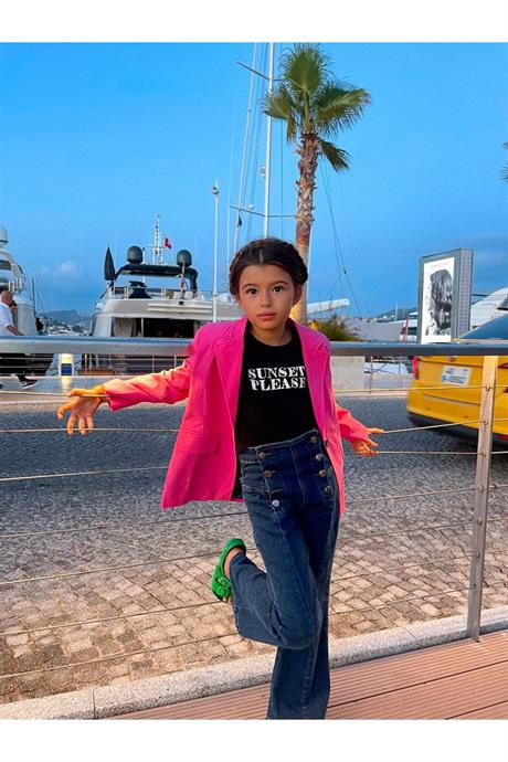 Kız Çocuk Renkli Blazer Ceket Fuşya 8 Yaş