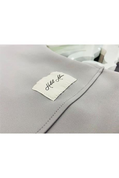 Kız Çocuk Scuba Kumaş Kısa Kollu Sweatshirt Beyaz Gömlek Lastikli Pantolon 3'lü Takım Gri 4 Yaş