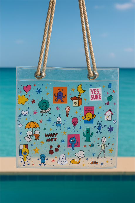 Kız Çocuk Şeffaf Plaj Çantası Şeffaf Standart