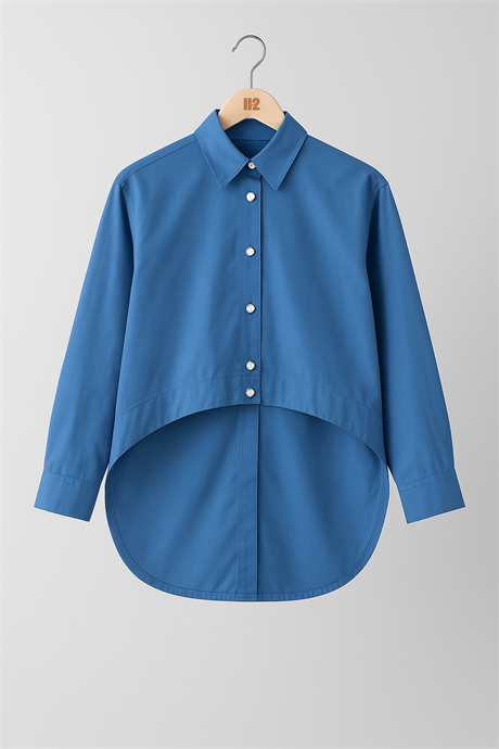 Kız Çocuk Uzun Kollu Gömlek Mavi 6 Yaş