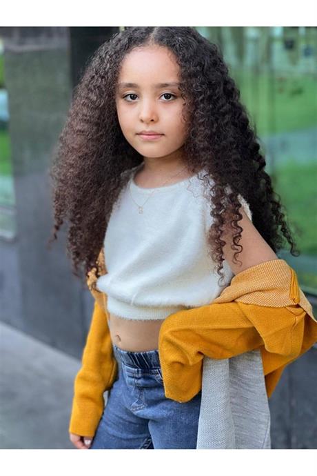 Kız Çocuk Yazılı Triko Hırka Crop Kazak Kot Pantolon 3'lü Takım Hardal 14 Yaş