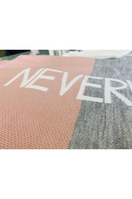 Kız Çocuk Yazılı Triko Hırka Crop Kazak Kot Pantolon 3'lü Takım Pudra 10 Yaş