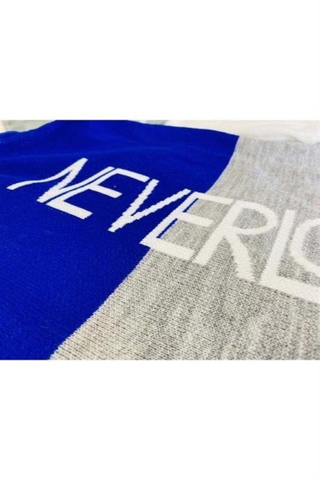 Kız Çocuk Yazılı Triko Hırka Crop Kazak Kot Pantolon 3'lü Takım Saks 8 Yaş