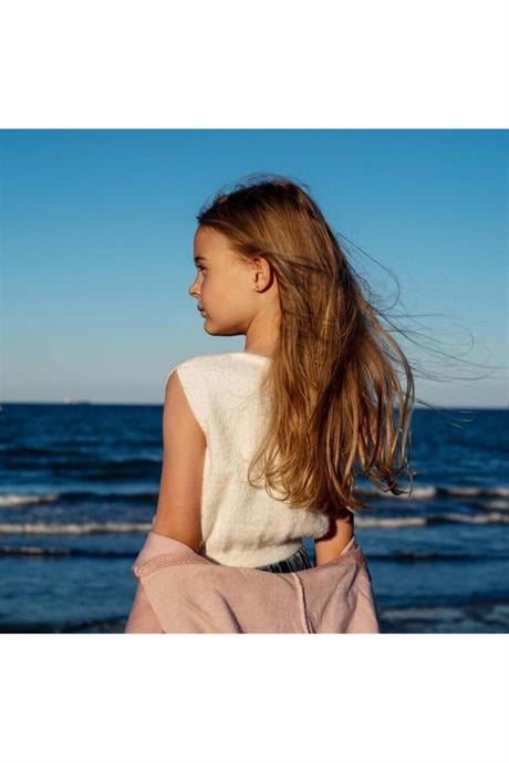 Kız Çocuk Yazılı Triko Hırka Crop Kazak Kot Pantolon 3'lü Takım Pudra 10 Yaş