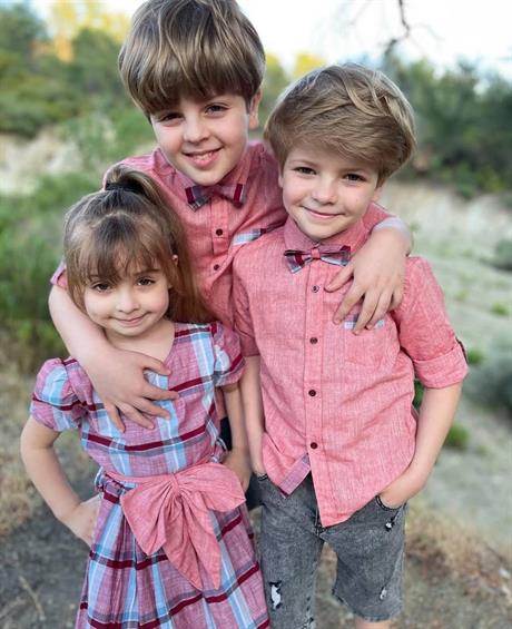 Kız Erkek Krem Kombin Papyonlu Gömlek Kot Şort Takım KREM 12 Yaş