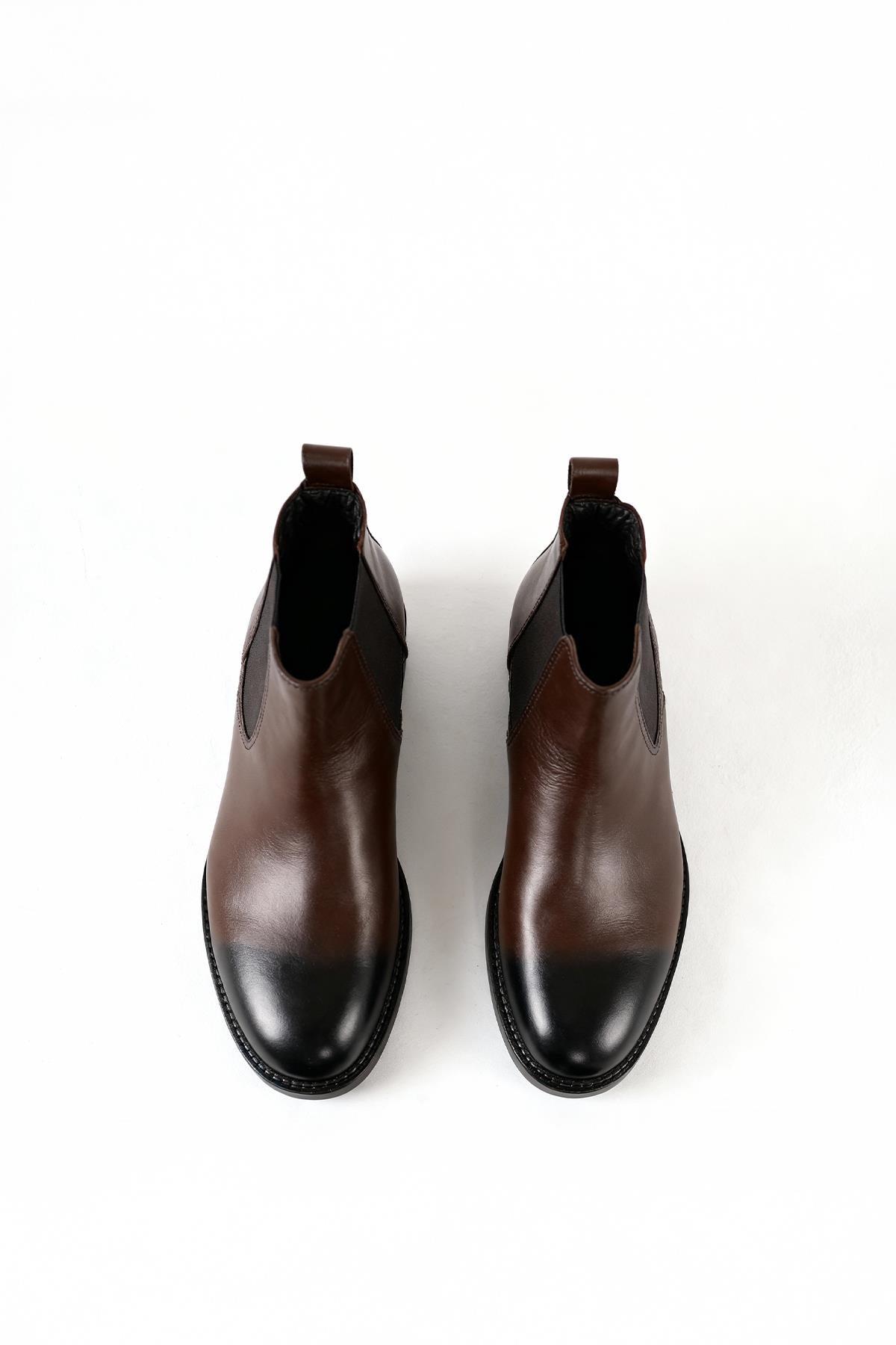 KLASİK DERİ KAHVERENGİ BOT