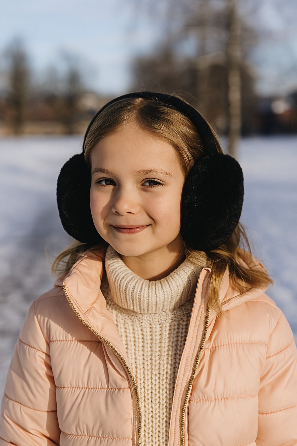 Siyah Çocuk İthal Katlanabilir Peluş Kulaklık KLK02