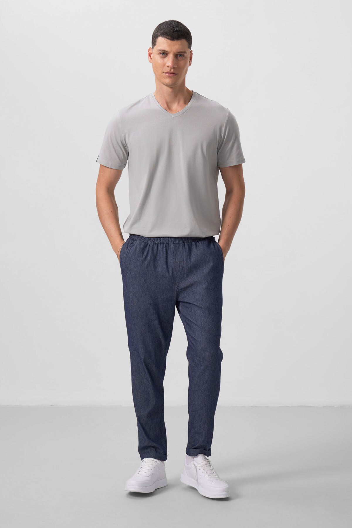Kot Lacivert Standart Fit Dokuma Hafif Esnek Chino Erkek Pantolon - 82175