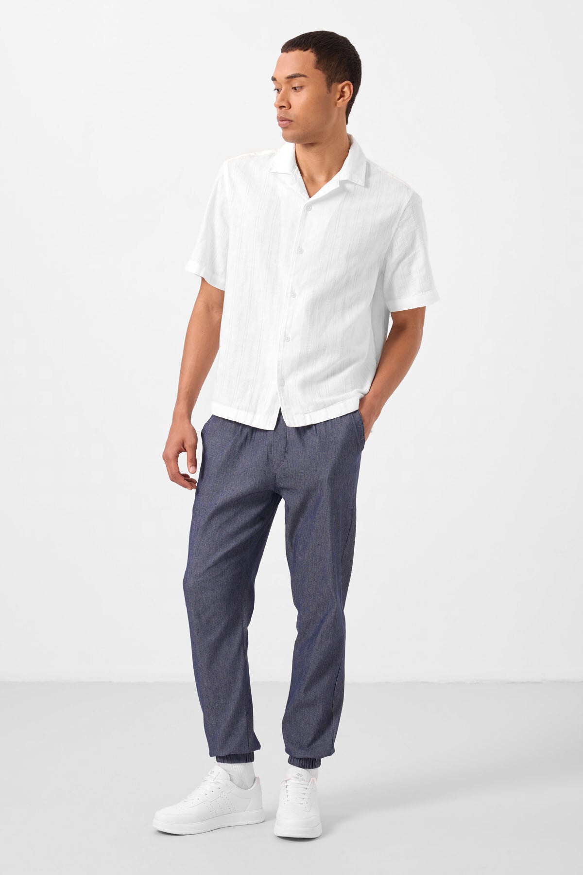 Kot Lacivert Standart Fit Dokuma Hafif Esnek Chino Erkek Pantolon - 82176