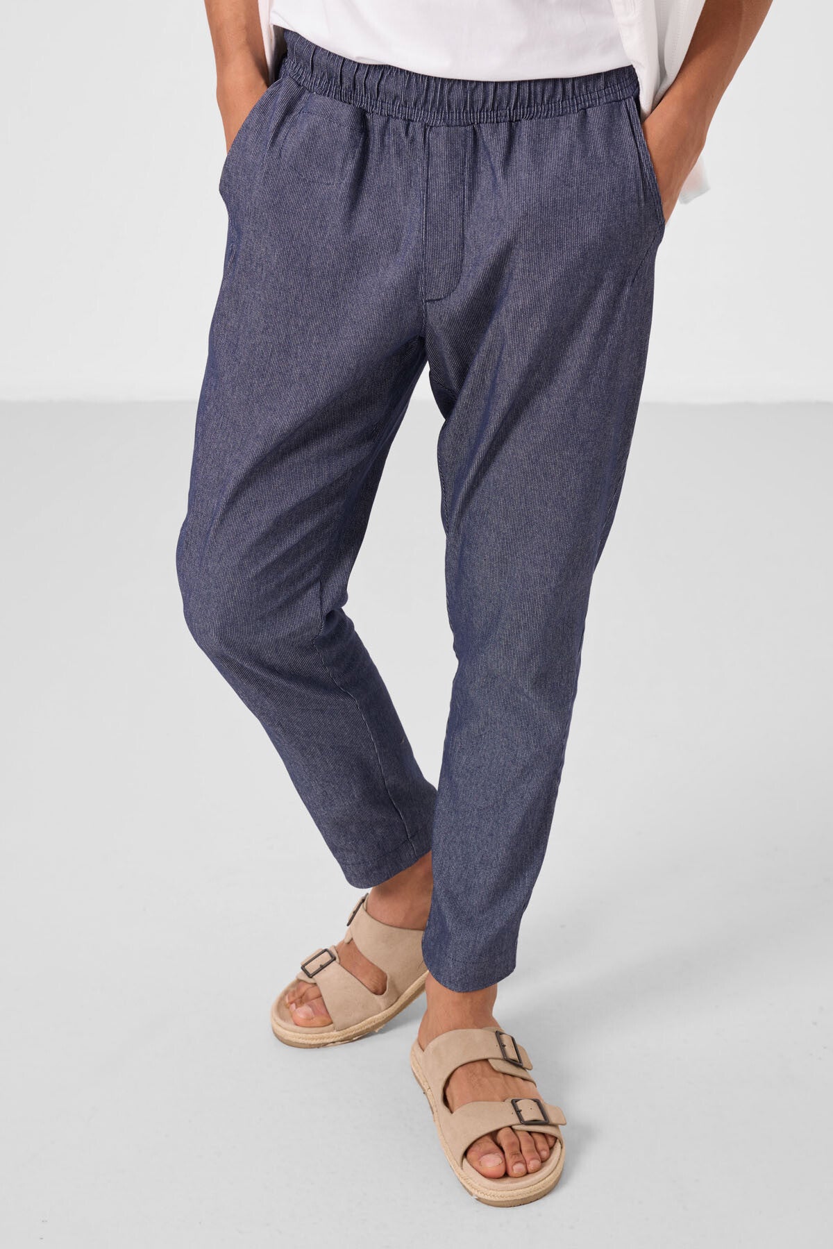 Kot Lacivert Standart Fit Dokuma Hafif Esnek Chino Erkek Pantolon - 82177