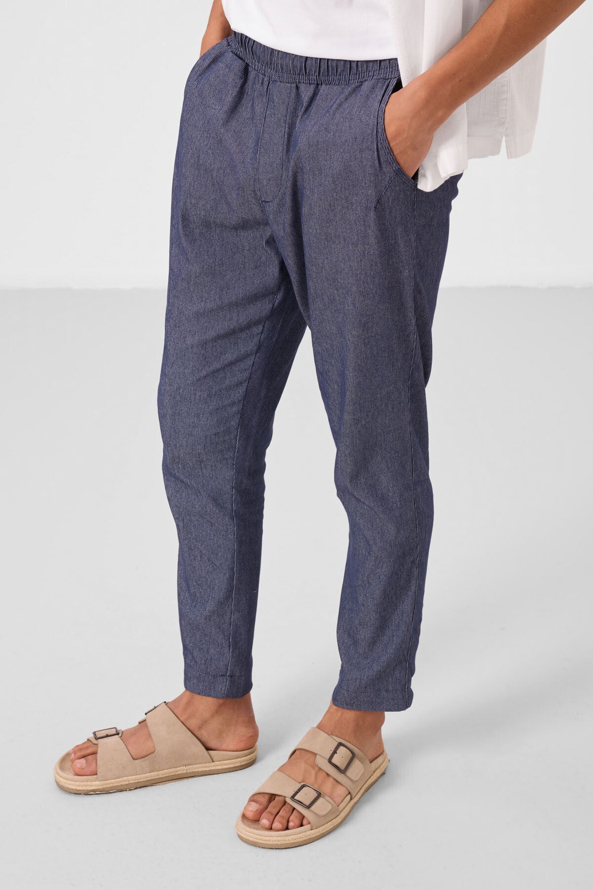 Kot Lacivert Standart Fit Dokuma Hafif Esnek Chino Erkek Pantolon - 82177