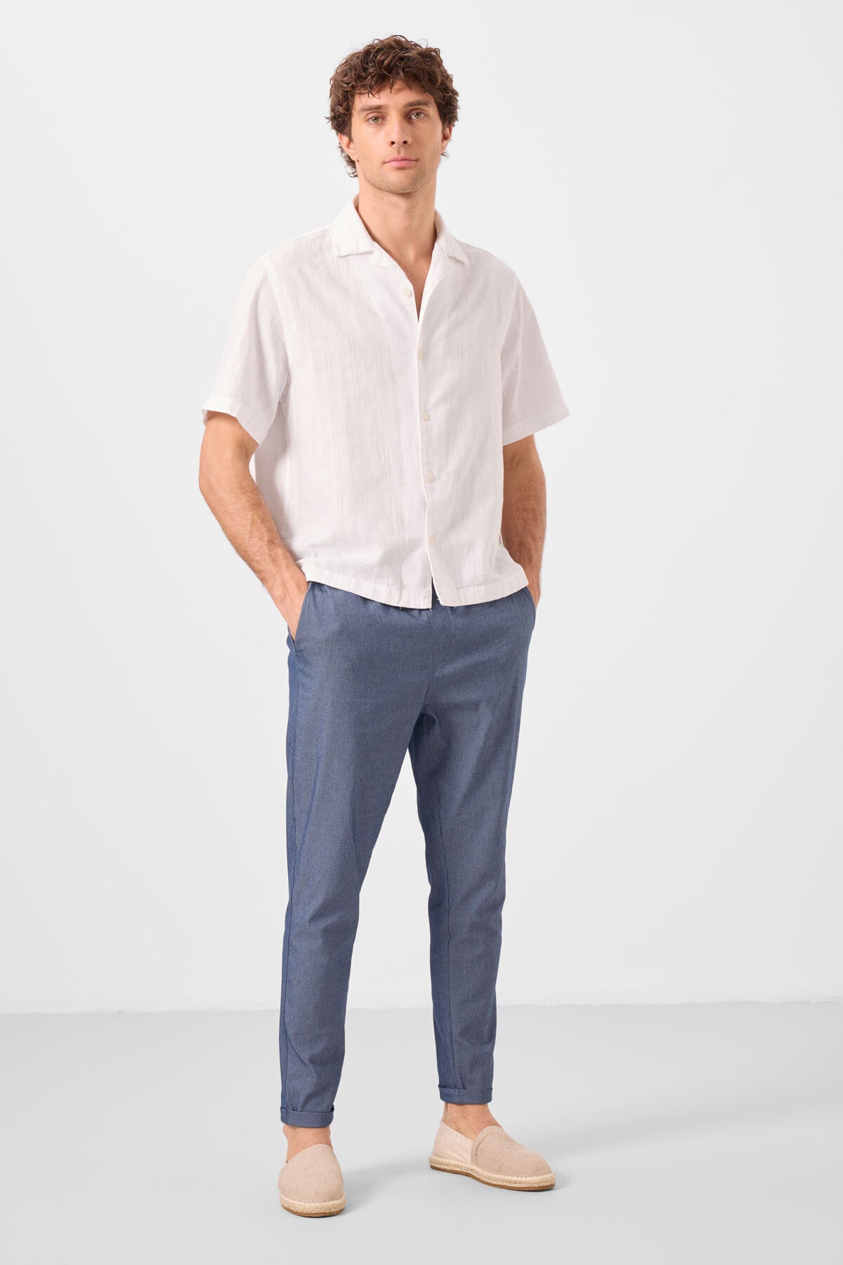 Kot Lacivert Standart Fit Dokuma Hafif Esnek Chino Erkek Pantolon - 82178