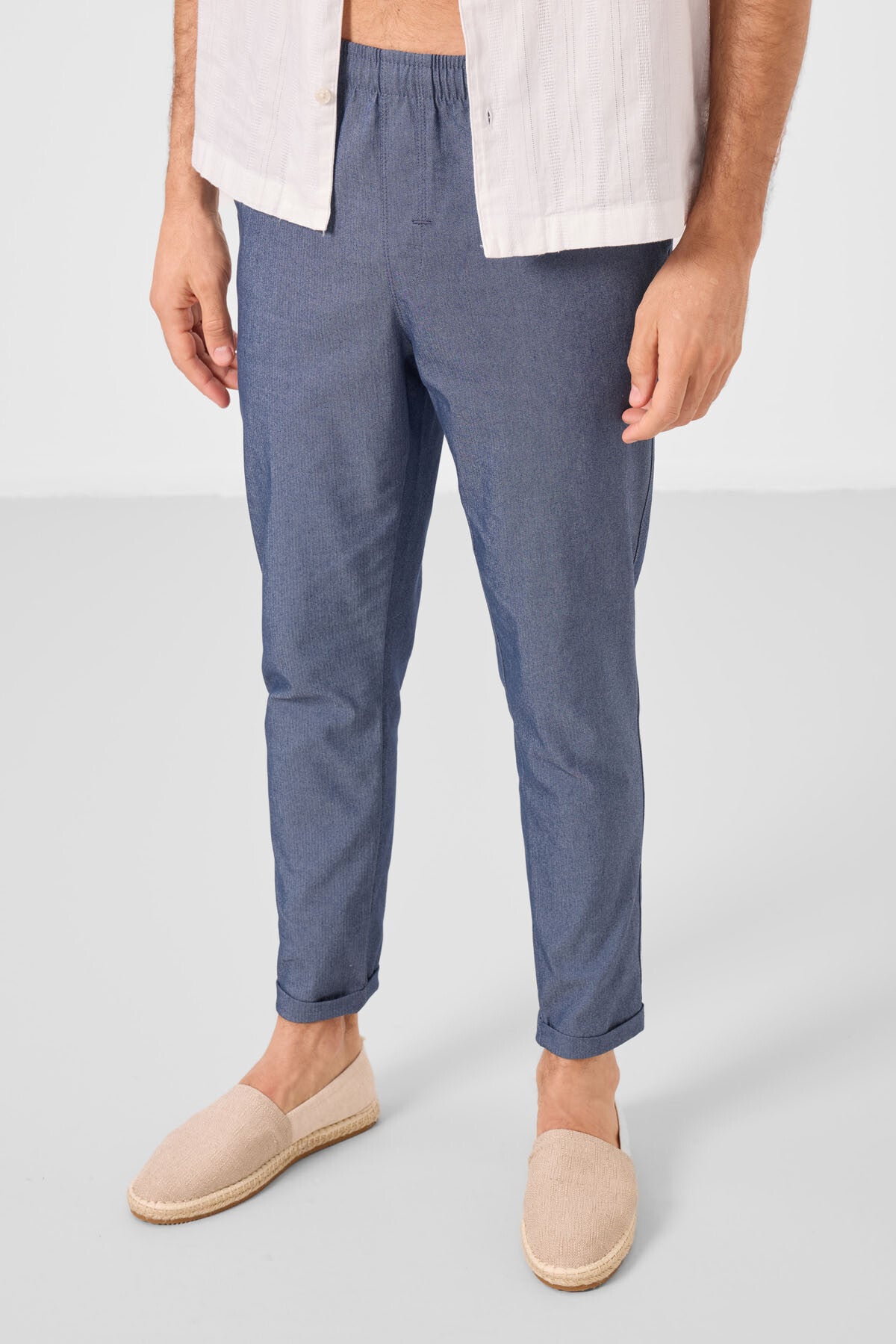 Kot Lacivert Standart Fit Dokuma Hafif Esnek Chino Erkek Pantolon - 82178