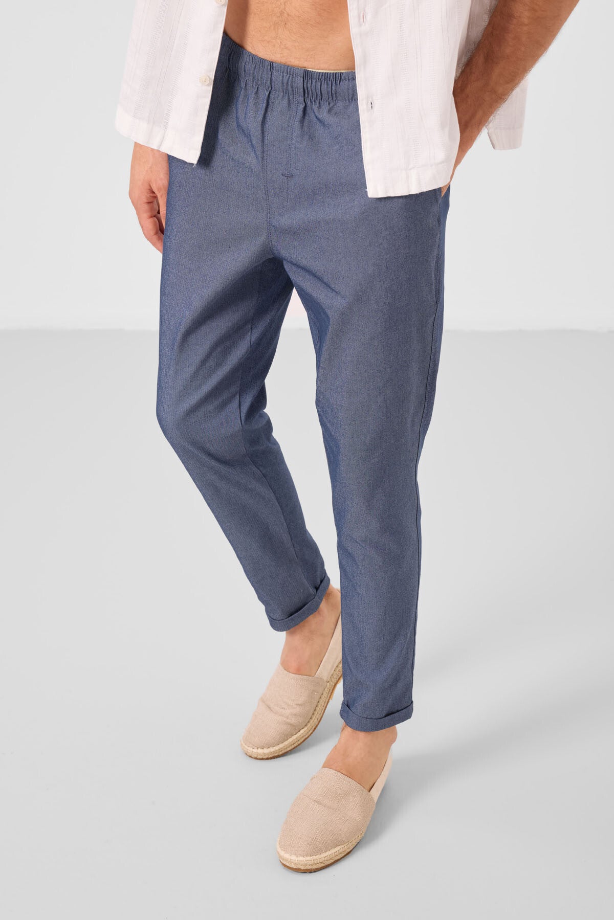 Kot Lacivert Standart Fit Dokuma Hafif Esnek Chino Erkek Pantolon - 82178