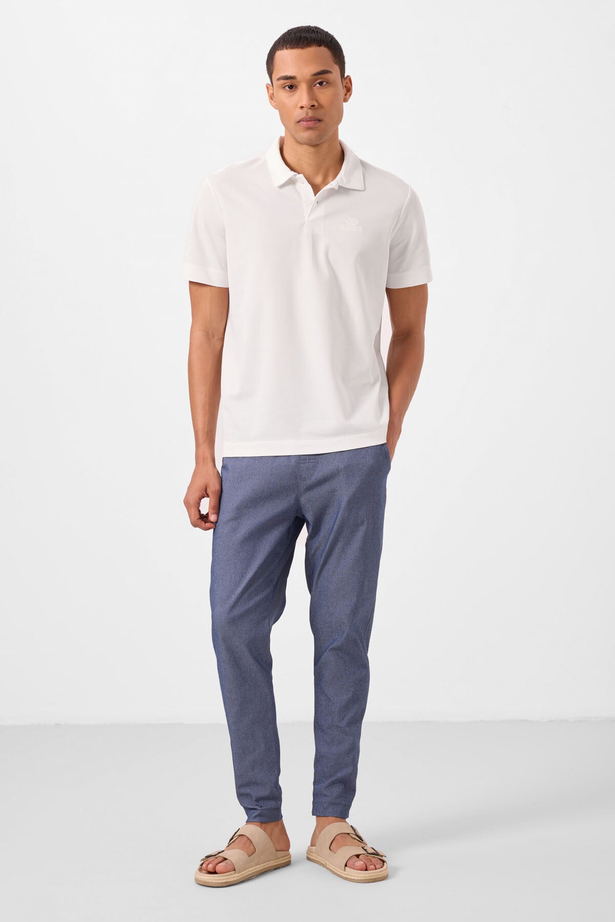 Kot Lacivert Standart Fit Dokuma Hafif Esnek Chino Erkek Pantolon - 82180