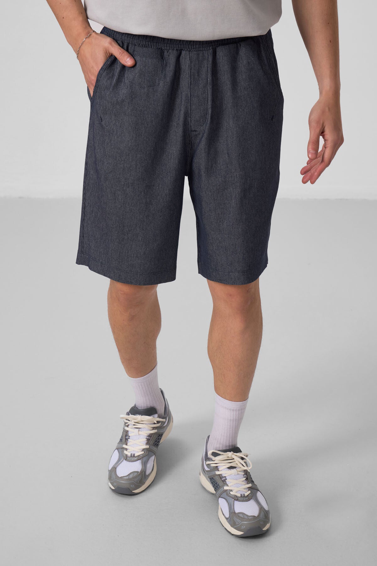 Kot Lacivert Standart Fit Dokuma Hafif Esnek Chino Erkek Şort - 81290