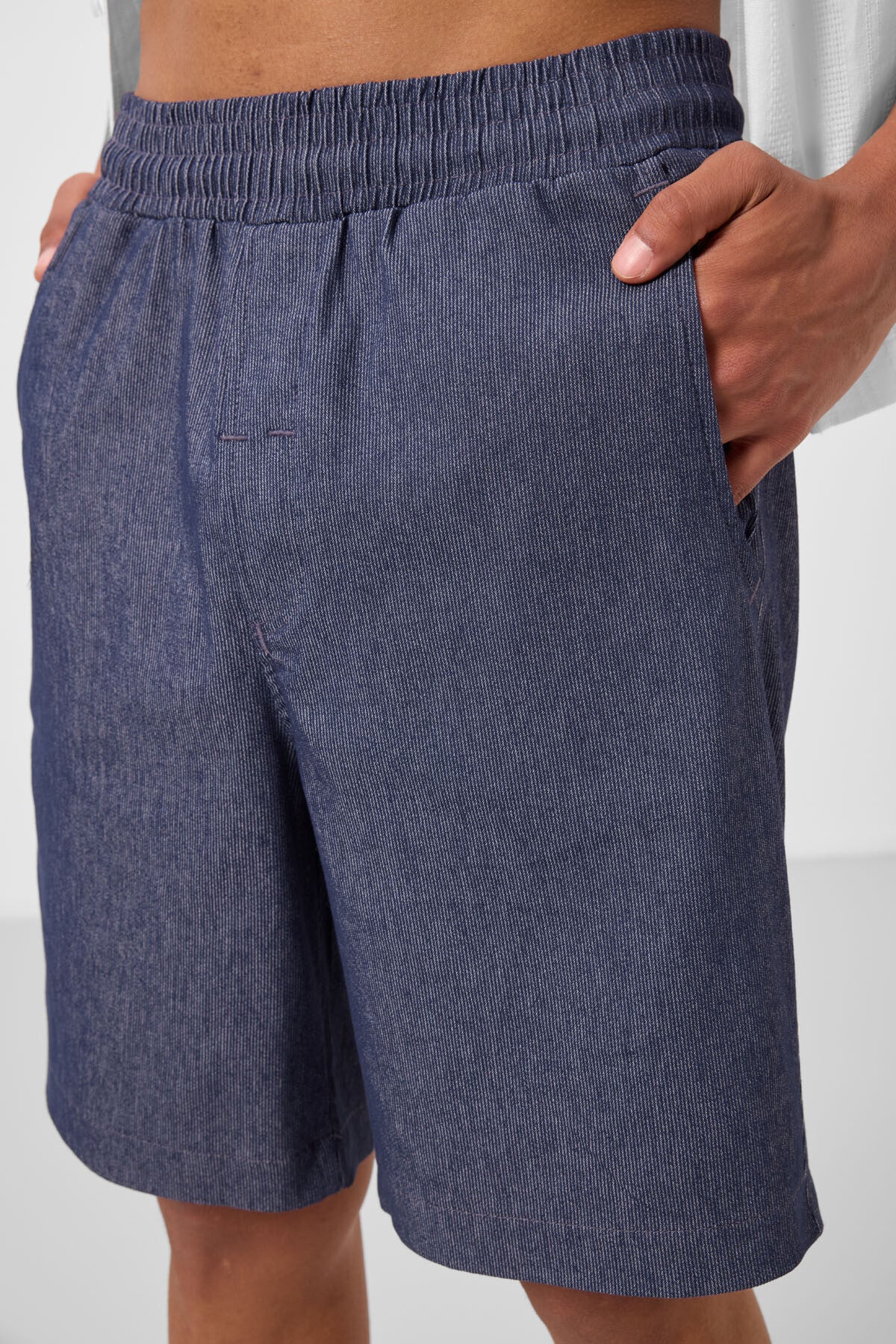 Kot Lacivert Standart Fit Dokuma Hafif Esnek Chino Erkek Şort - 81289