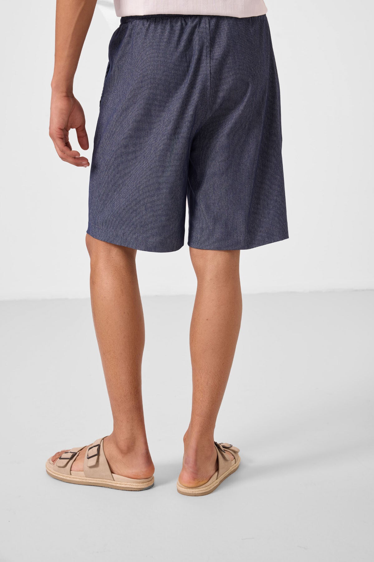 Kot Lacivert Standart Fit Dokuma Hafif Esnek Chino Erkek Şort - 81289