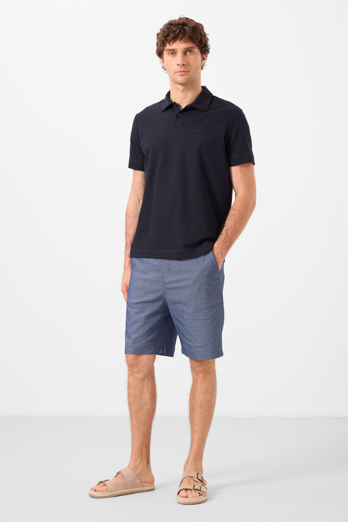 Kot Lacivert Standart Fit Dokuma Hafif Esnek Chino Erkek Şort - 81291