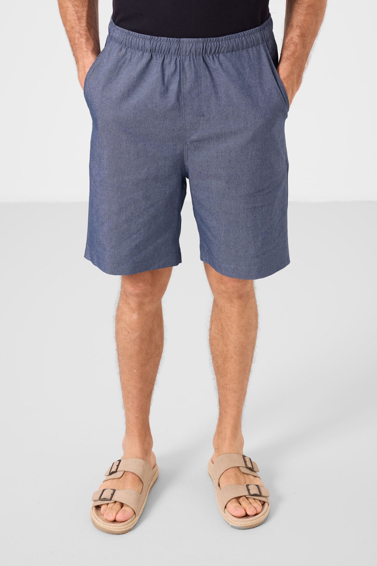 Kot Lacivert Standart Fit Dokuma Hafif Esnek Chino Erkek Şort - 81291