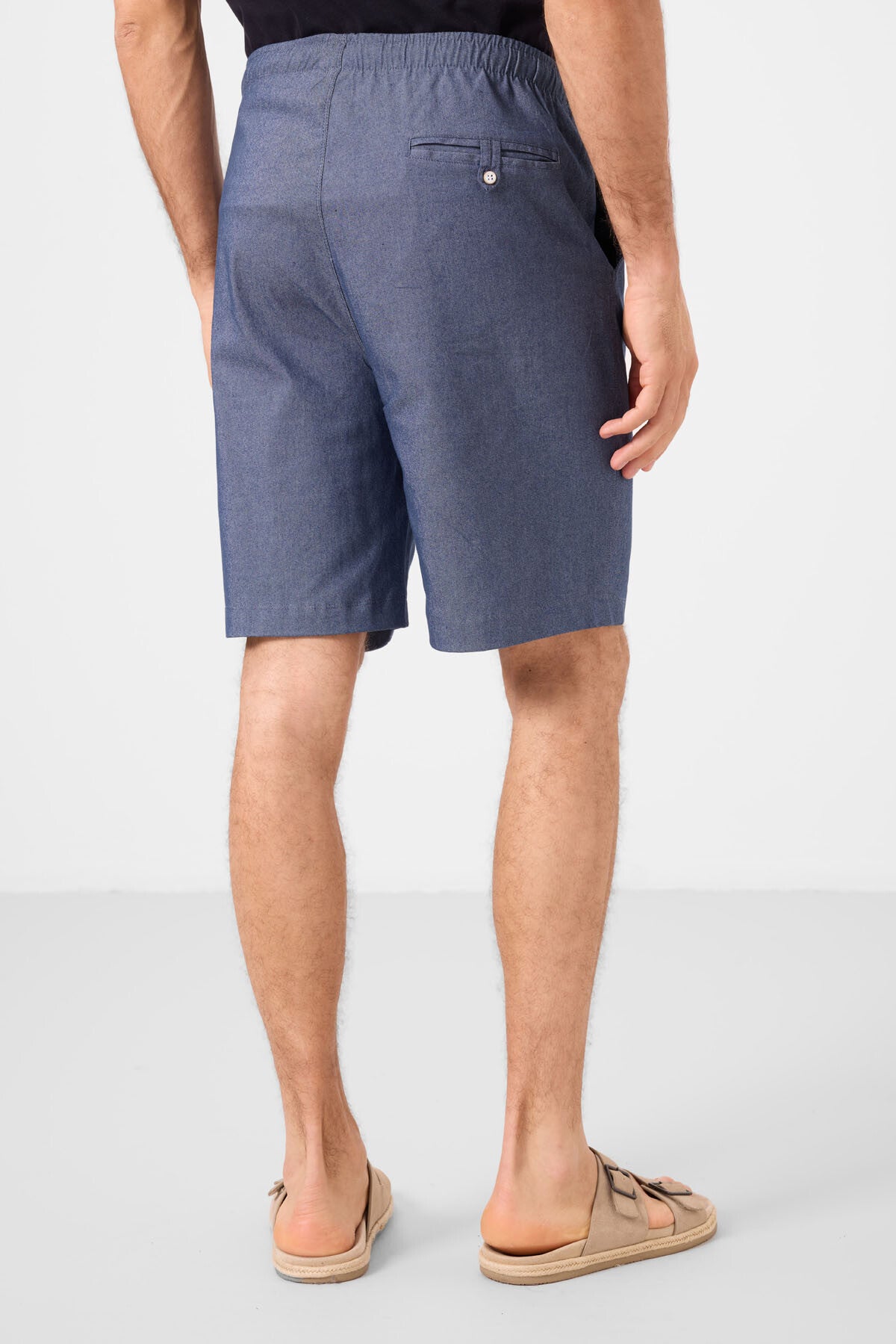 Kot Lacivert Standart Fit Dokuma Hafif Esnek Chino Erkek Şort - 81291