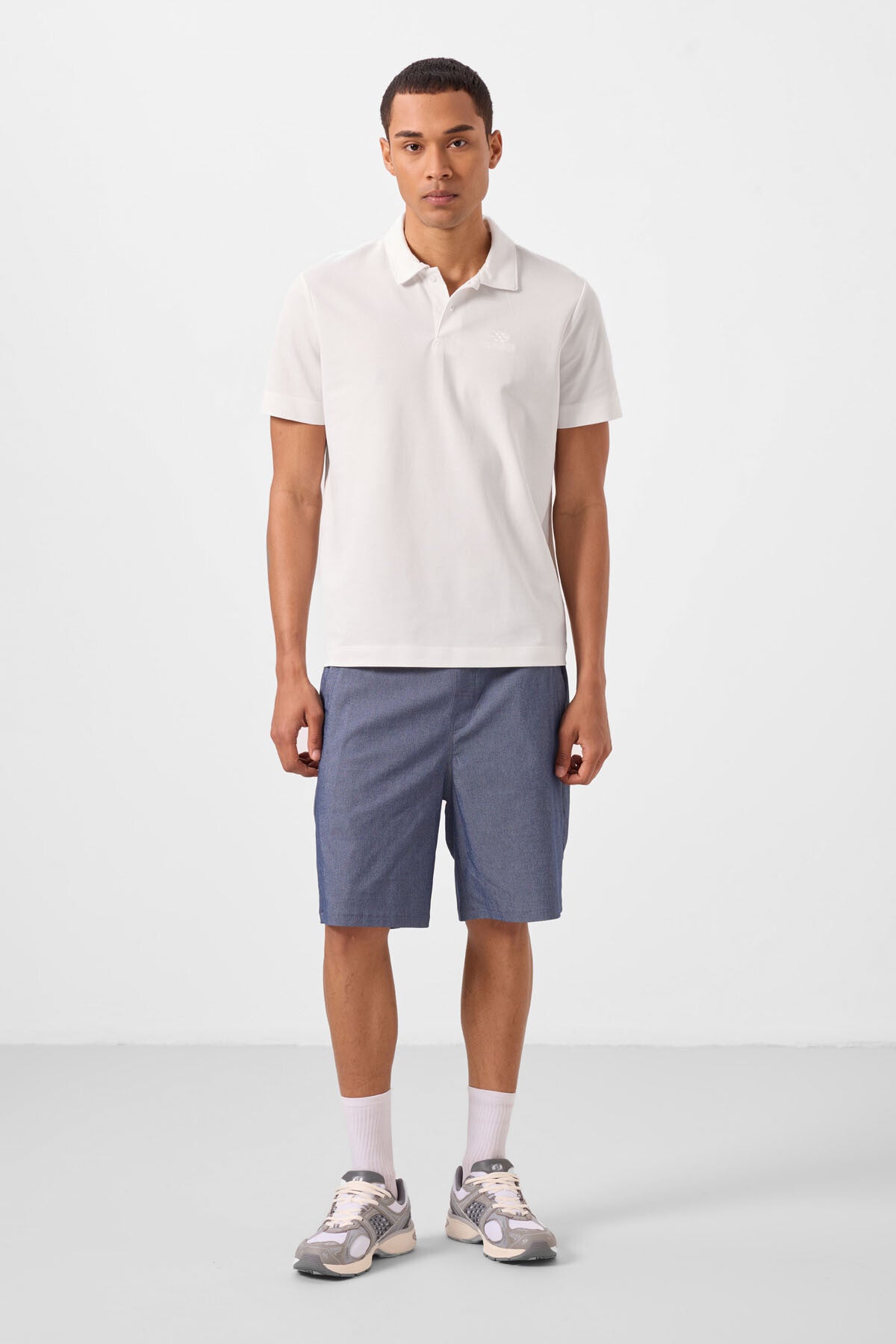 Kot Lacivert Standart Fit Dokuma Hafif Esnek Chino Erkek Şort - 81292