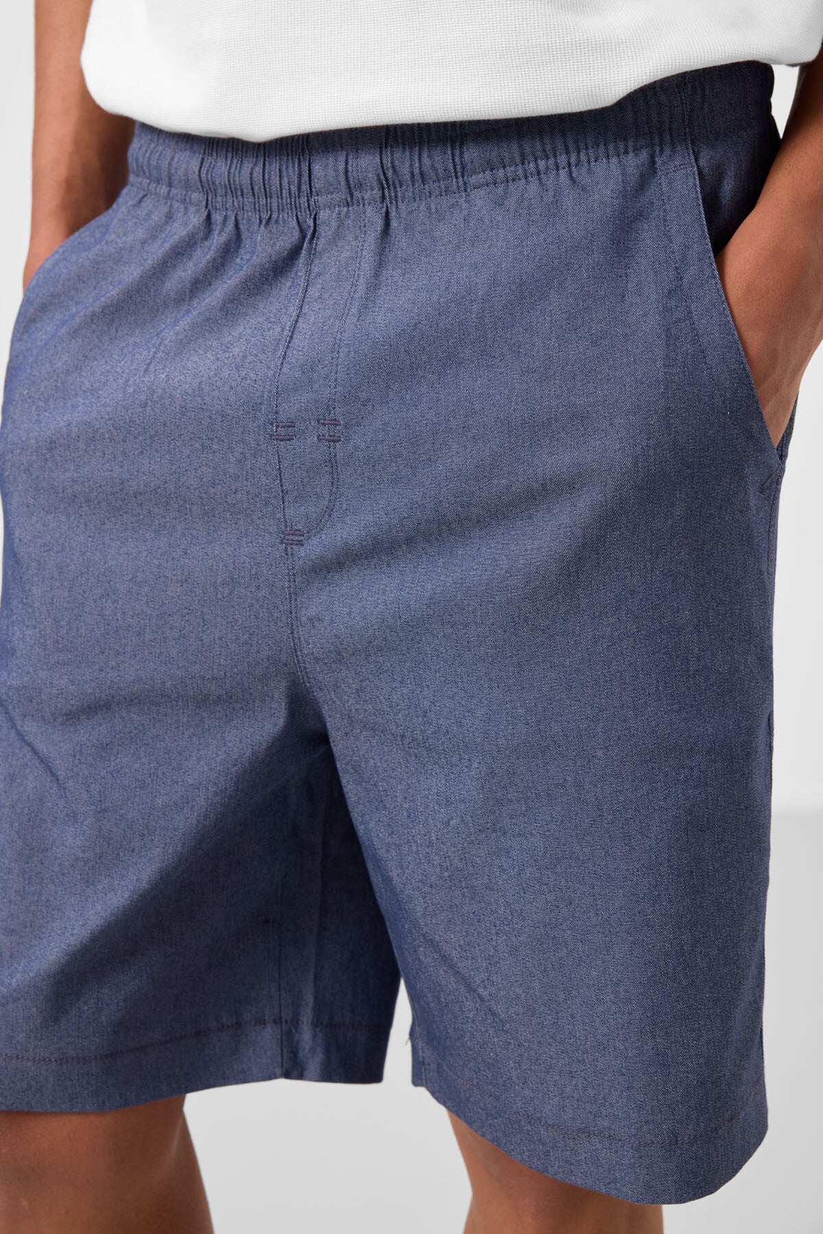 Kot Lacivert Standart Fit Dokuma Hafif Esnek Chino Erkek Şort - 81293