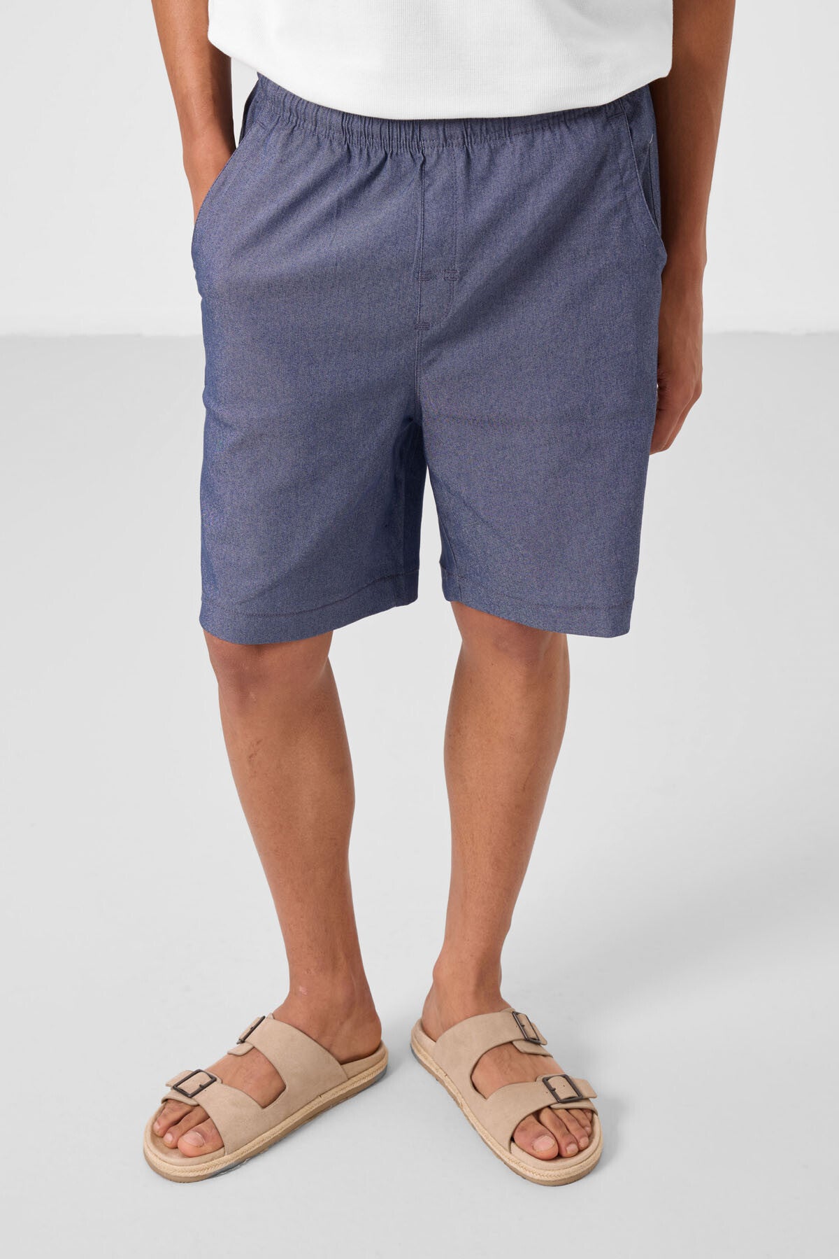 Kot Lacivert Standart Fit Dokuma Hafif Esnek Chino Erkek Şort - 81293