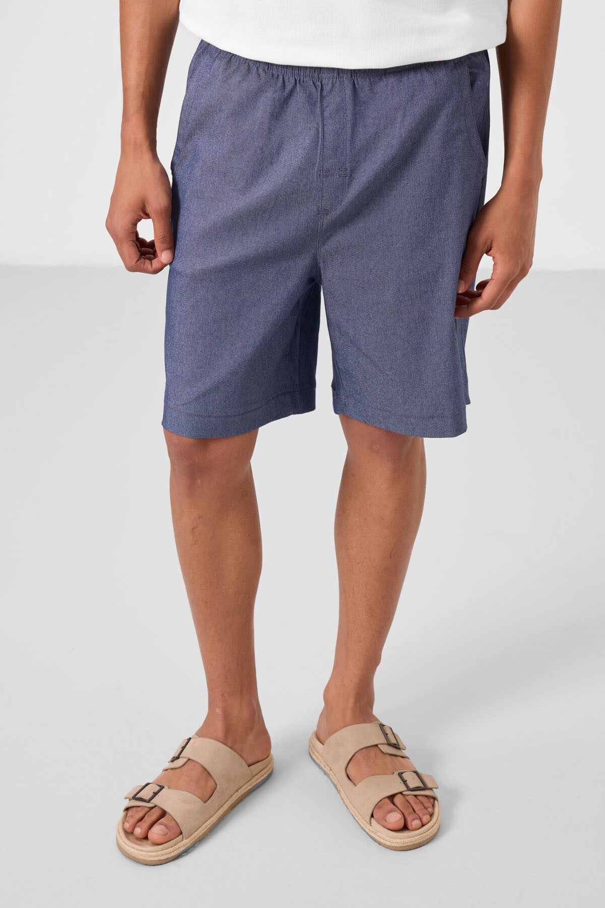 Kot Lacivert Standart Fit Dokuma Hafif Esnek Chino Erkek Şort - 81293