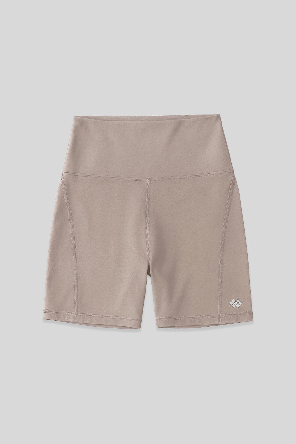 Koyu Bej Kemer Detaylı Yüksek Bel Slim Fit Kısa Biker Kadın Tayt - 91017