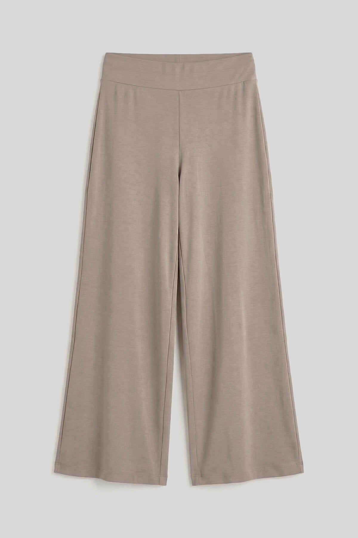 Koyu Bej Comfort Fit Geniş Paça Korsajlı Palazzo Kadın Pantolon - 94681