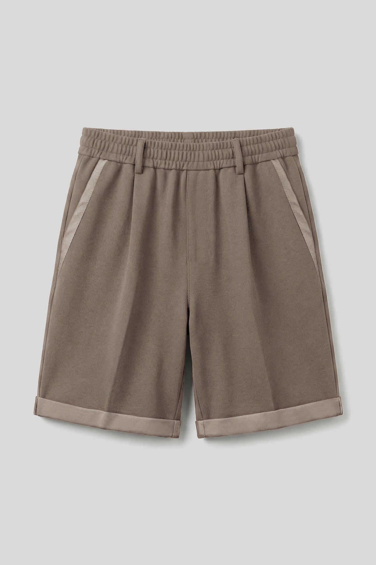 Koyu Bej Oversize Fit Basic Kemer Detaylı Erkek Şort - 81285