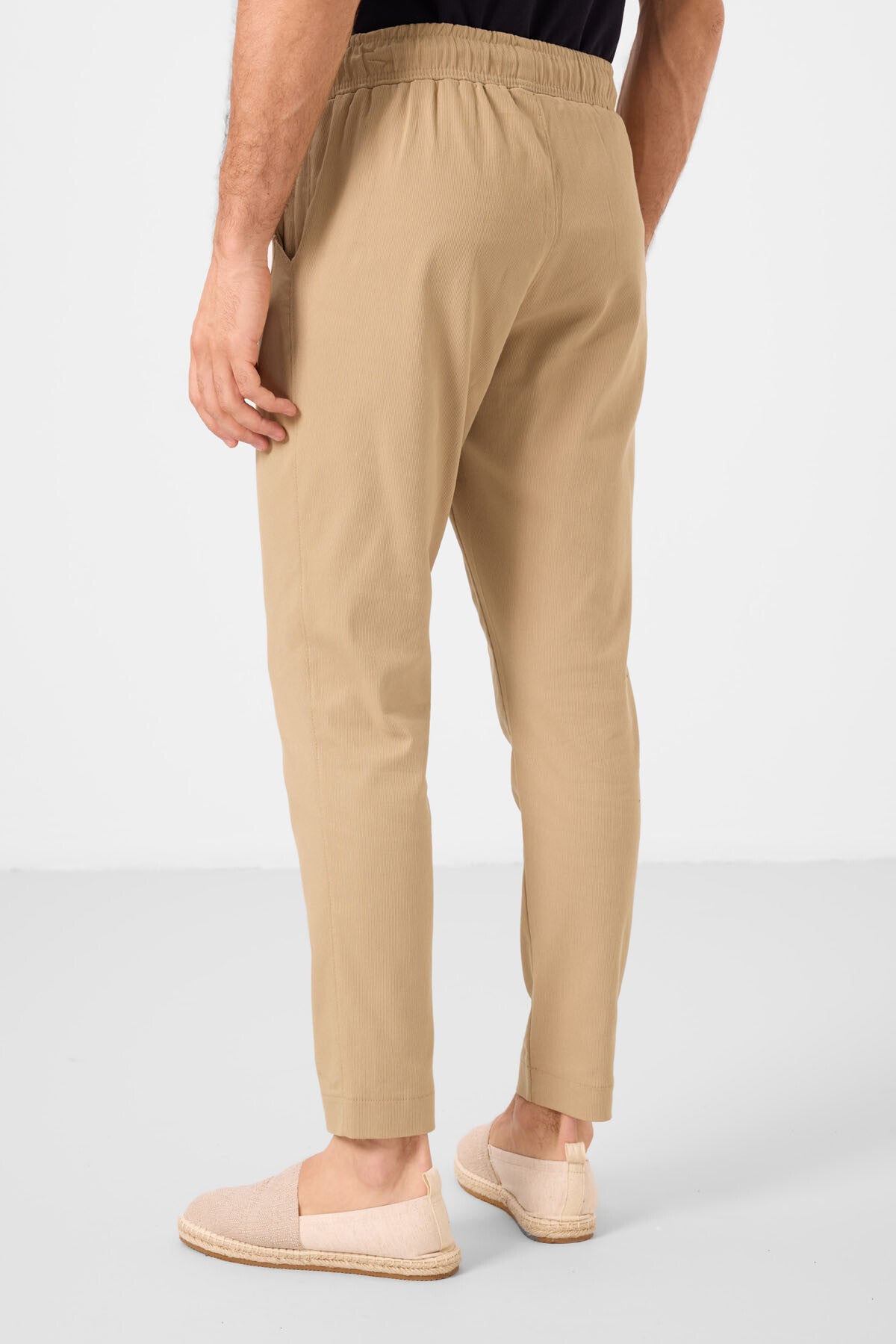 Koyu Bej Standart Fit Dokuma Hafif Esnek Chino Erkek Pantolon - 82177