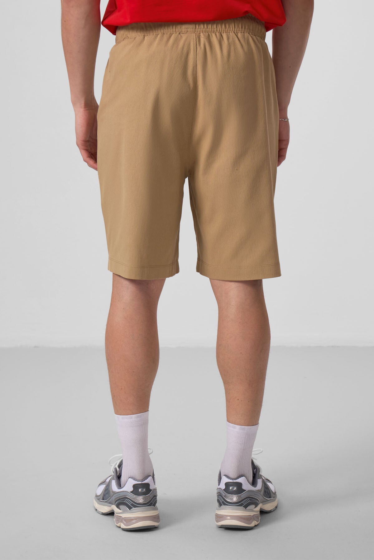 Koyu Bej Standart Fit Dokuma Hafif Esnek Chino Erkek Şort - 81290