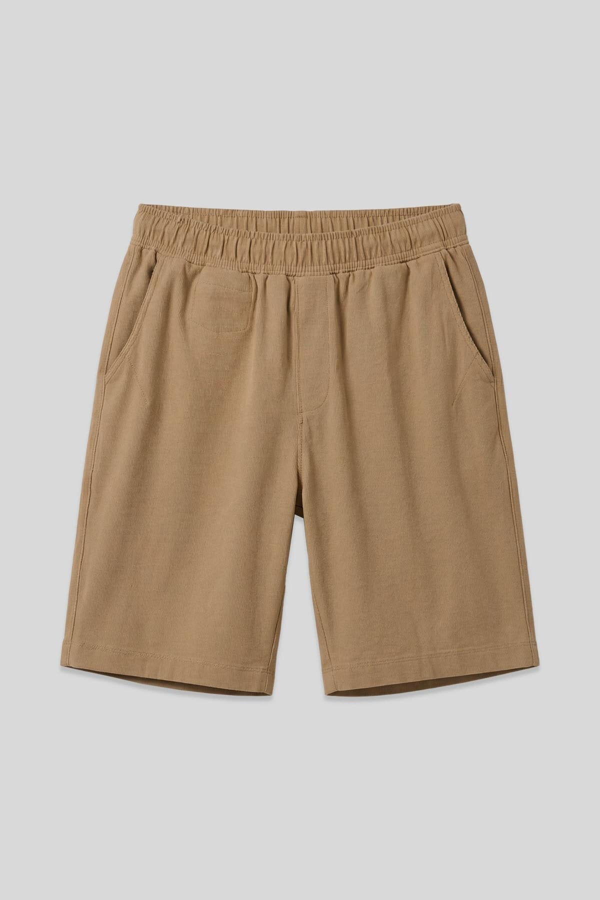 Koyu Bej Standart Fit Dokuma Hafif Esnek Chino Erkek Şort - 81290