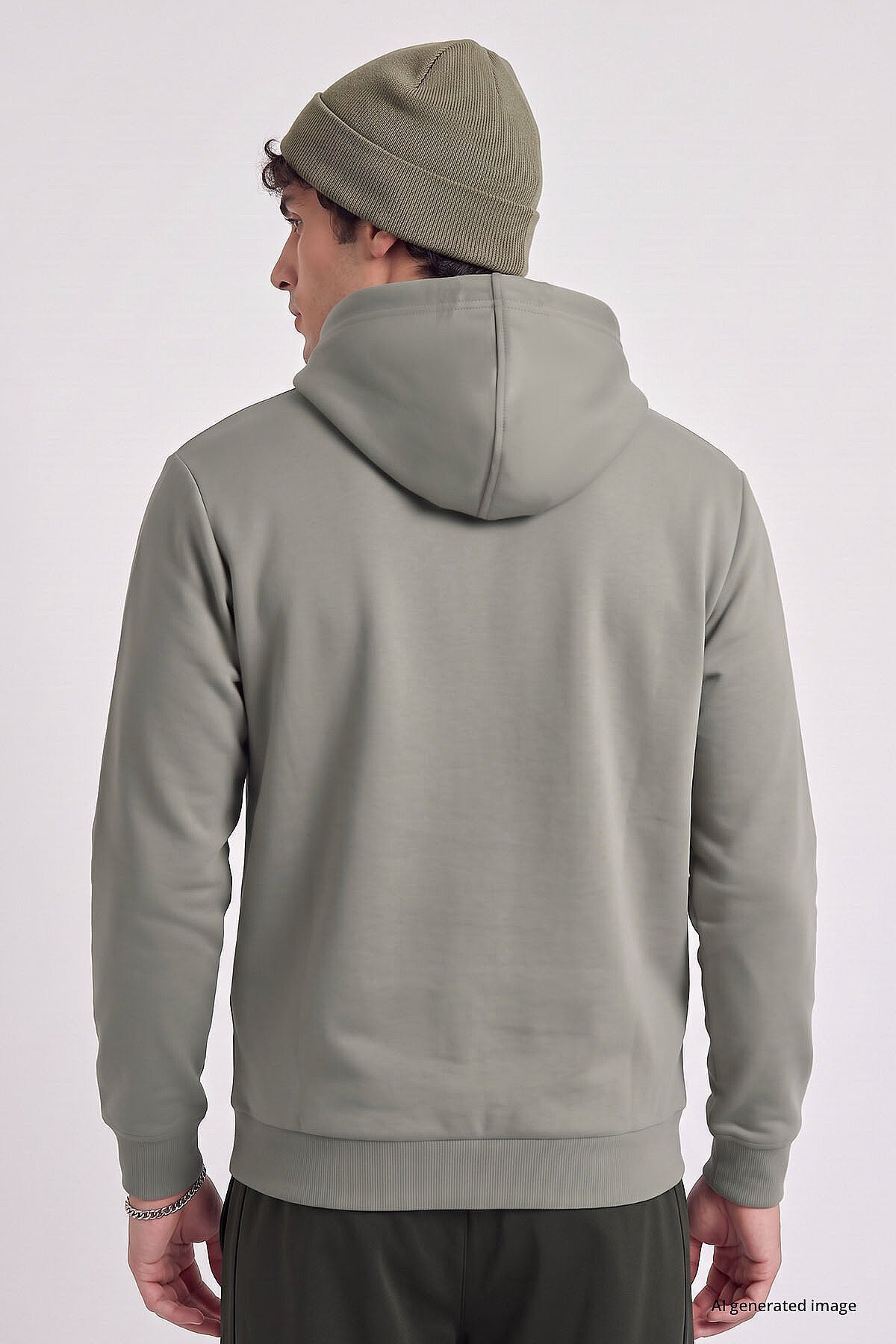 Koyu Bej Standart Kalıp Basic Erkek Sweatshirt - 88513