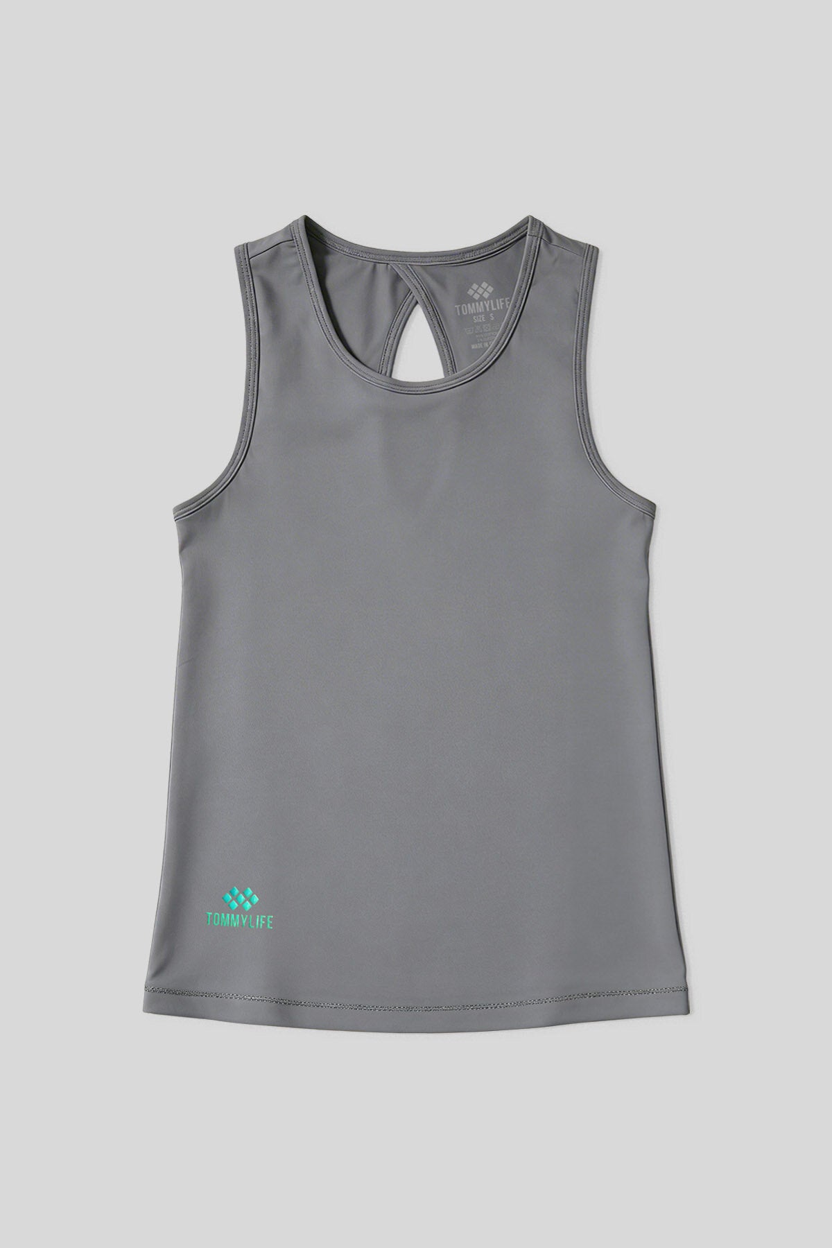 Koyu Gri Standart Fit Çapraz Sırt Detaylı Kadın Spor Atlet - 97296