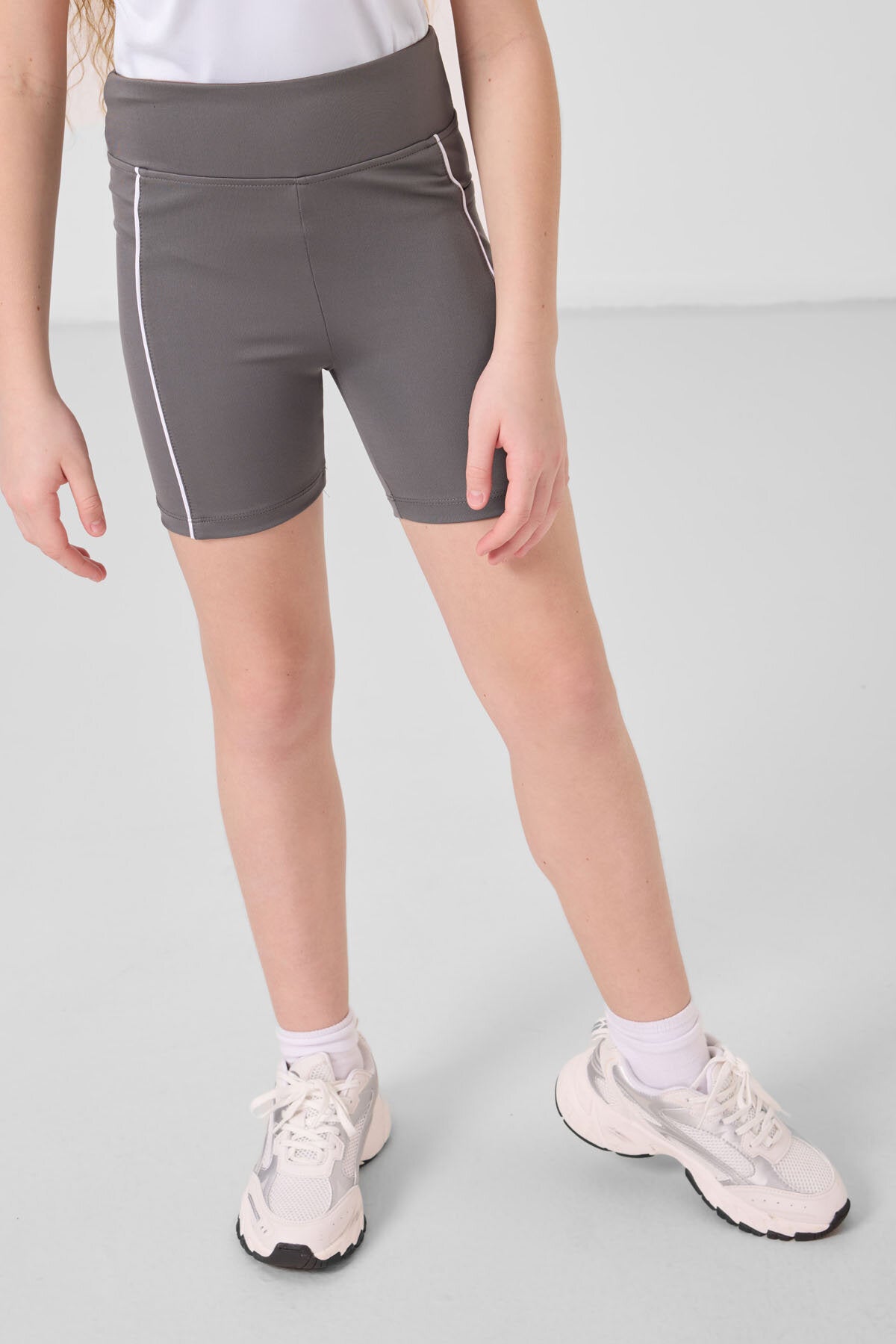 Koyu Gri Esnek Standart Fit Basic Performans Kız Çocuk Tayt - 75189