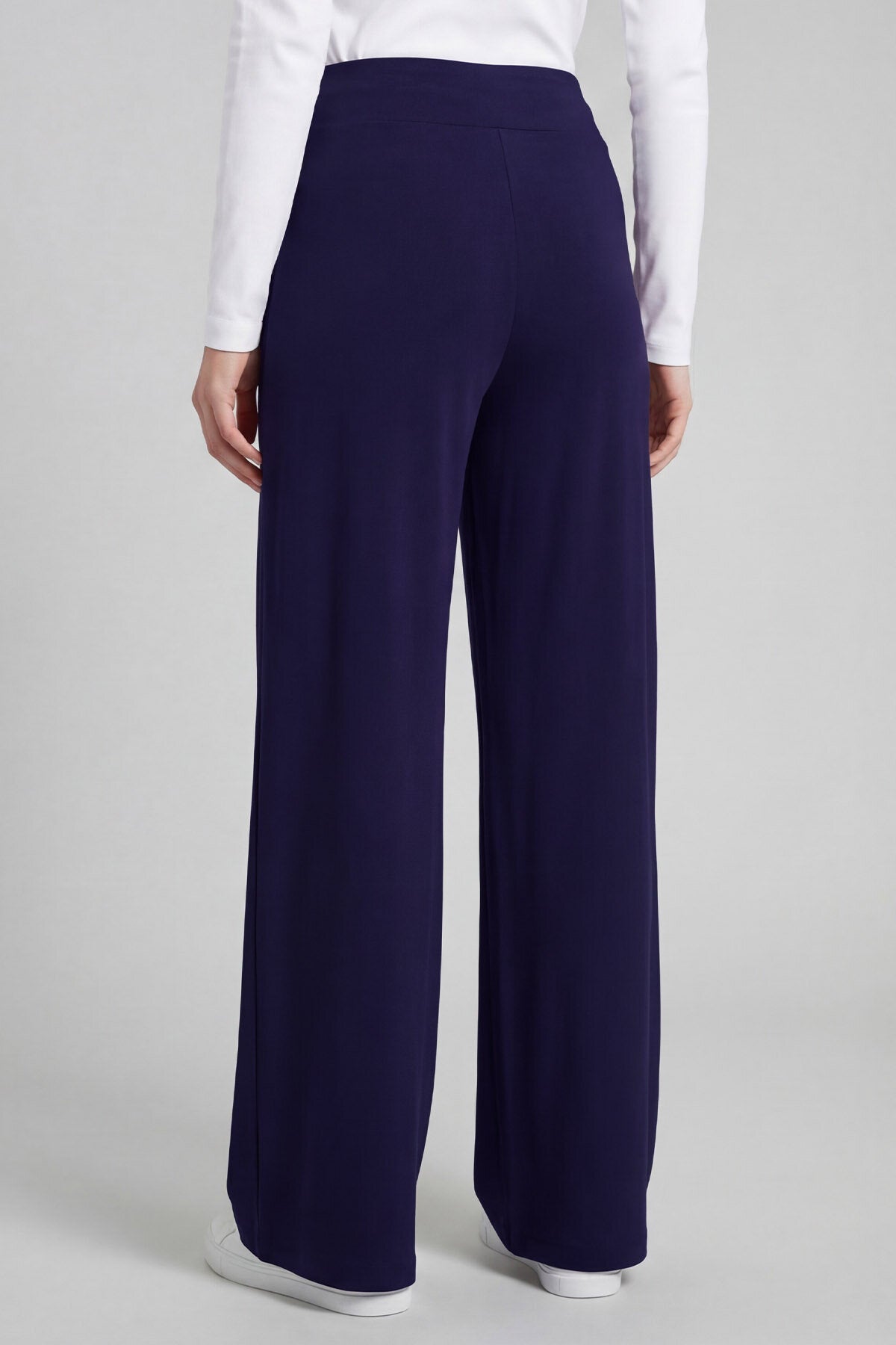 Koyu Mor Comfort Fit Geniş Paça Korsajlı Palazzo Kadın Pantolon - 94681