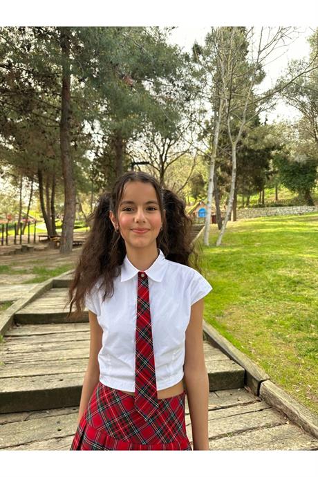 Kravatlı Etek Kolej Etek 2'Li Takım Kırmızı 6 Yaş