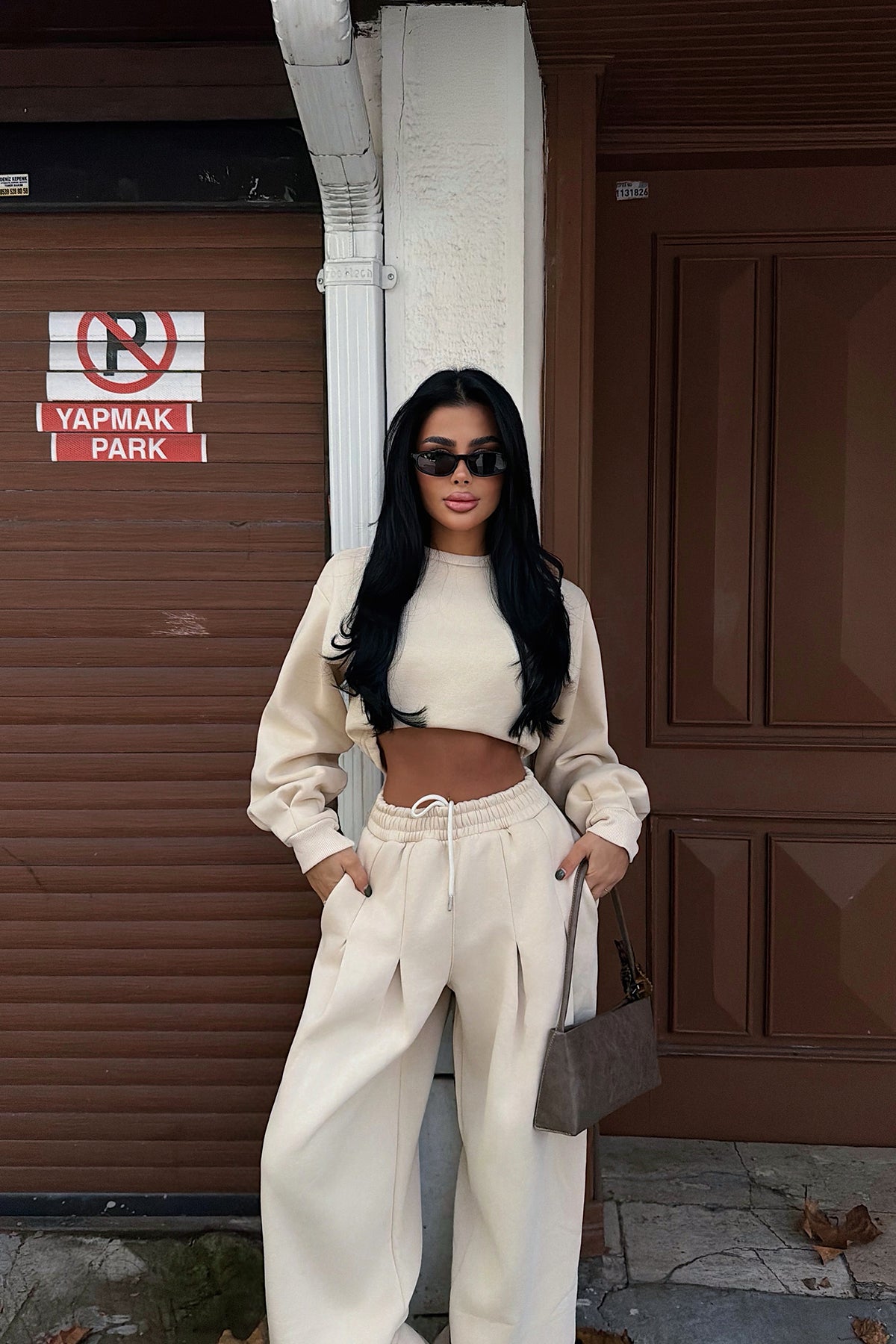 Krem Knox Eşofman Takımı ATE-3823